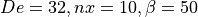 De=32, nx=10, \beta=50