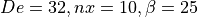 De=32, nx=10, \beta=25